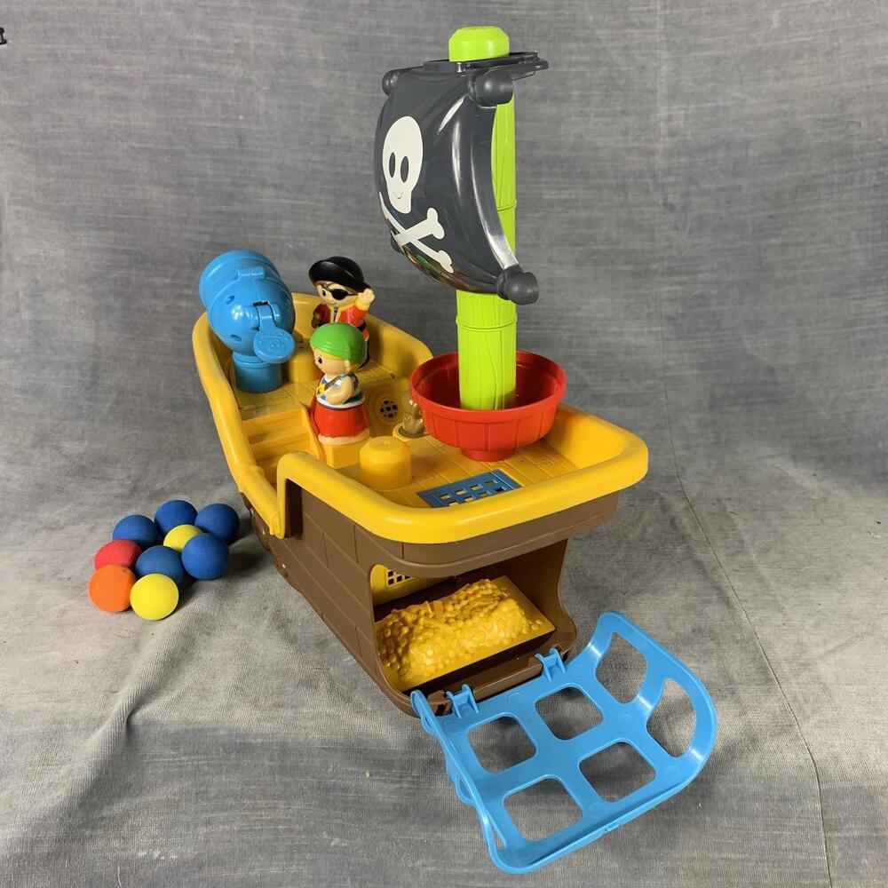 MEGA BLOKS Pull Along Musical Pirate Ship Toddler Toy Boat With Cannon - Picture 5 of 5